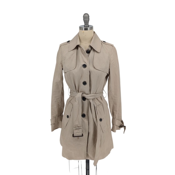 Banana Republic Trench Coat Tan Size XSP preppy classic casual Fall Rain Spring - Picture 1 of 12